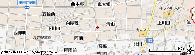 愛知県一宮市浅井町尾関清山67周辺の地図