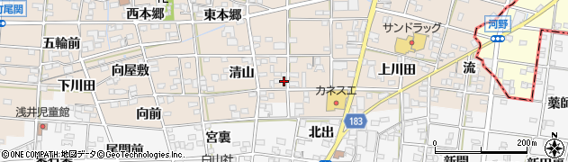 愛知県一宮市浅井町尾関清山52周辺の地図