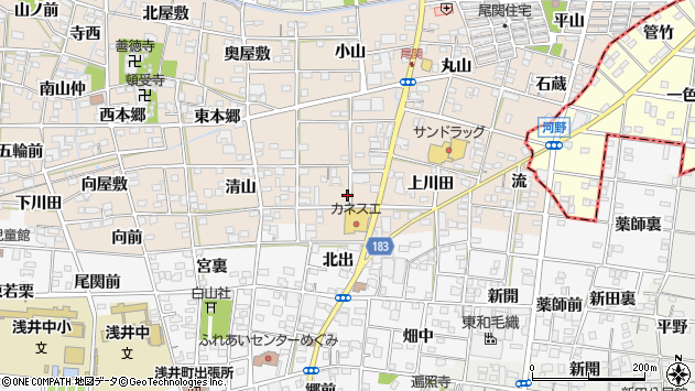 〒491-0101 愛知県一宮市浅井町尾関の地図