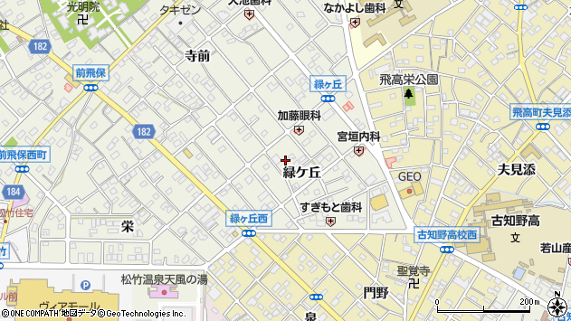 〒483-8334 愛知県江南市前飛保町緑ケ丘の地図