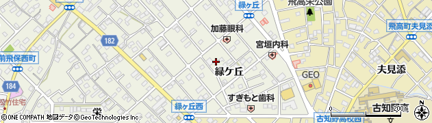 愛知県江南市前飛保町（緑ケ丘）周辺の地図
