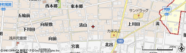 愛知県一宮市浅井町尾関清山56周辺の地図
