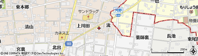 愛知県一宮市浅井町尾関（流東）周辺の地図