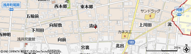 愛知県一宮市浅井町尾関清山1周辺の地図