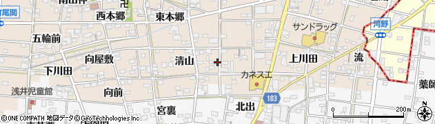 愛知県一宮市浅井町尾関清山51周辺の地図
