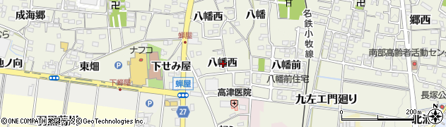 愛知県犬山市羽黒新田八幡西周辺の地図