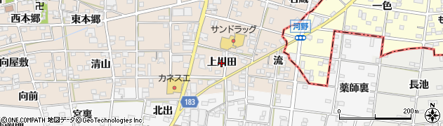 愛知県一宮市浅井町尾関（上川田）周辺の地図