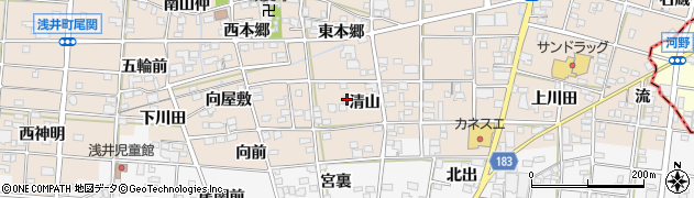 愛知県一宮市浅井町尾関清山37-6周辺の地図