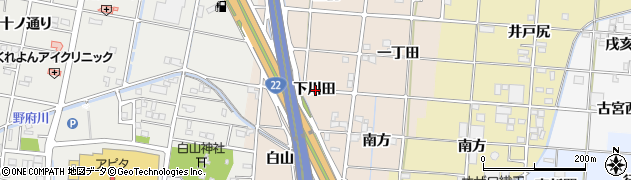 愛知県一宮市田所下川田周辺の地図
