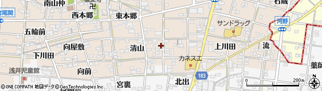 愛知県一宮市浅井町尾関清山50周辺の地図