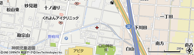 愛知県一宮市木曽川町黒田（東古川）周辺の地図