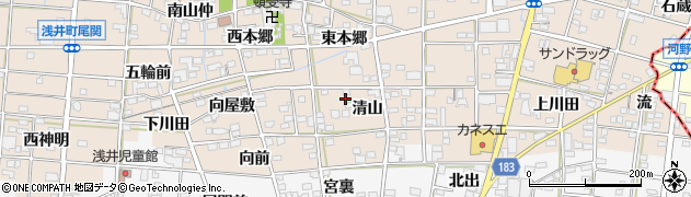 愛知県一宮市浅井町尾関清山37周辺の地図