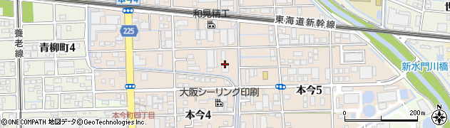 岐阜県大垣市本今周辺の地図
