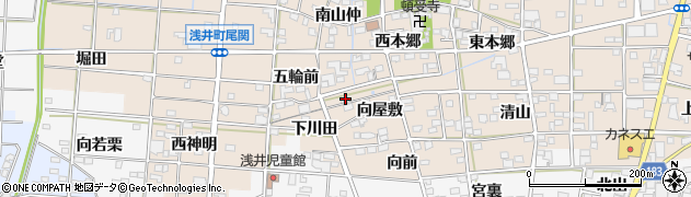 愛知県一宮市浅井町尾関向屋敷3周辺の地図