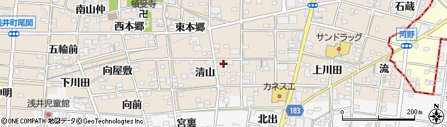 愛知県一宮市浅井町尾関清山47周辺の地図