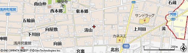 愛知県一宮市浅井町尾関清山46周辺の地図