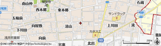 愛知県一宮市浅井町尾関清山49周辺の地図