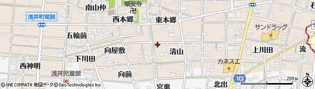 愛知県一宮市浅井町尾関清山33周辺の地図