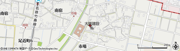 岐阜県羽島市足近町（市場）周辺の地図