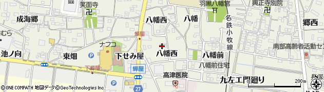 愛知県犬山市羽黒新田八幡西5周辺の地図
