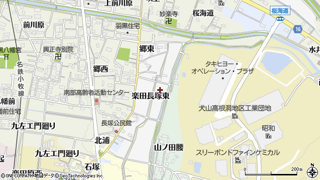 〒484-0811 愛知県犬山市楽田長塚東の地図
