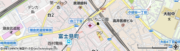 鎌倉市大船体育館周辺の地図