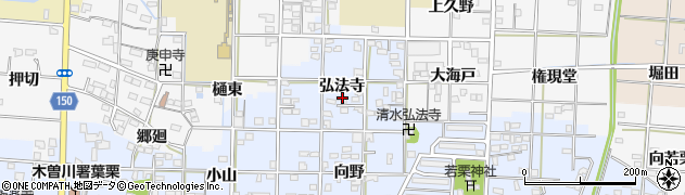 愛知県一宮市大毛弘法寺74周辺の地図