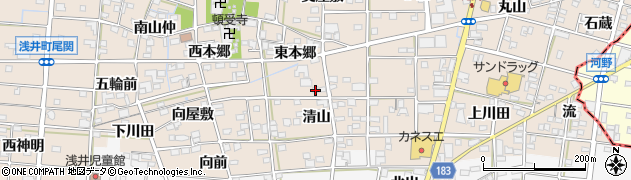 愛知県一宮市浅井町尾関清山24周辺の地図