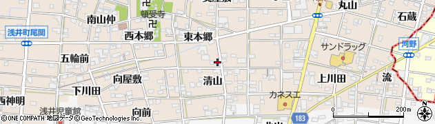 愛知県一宮市浅井町尾関清山24-1周辺の地図