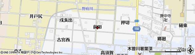 愛知県一宮市杉山（前田）周辺の地図