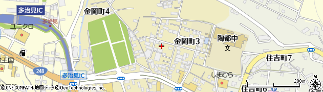 岐阜県多治見市金岡町周辺の地図