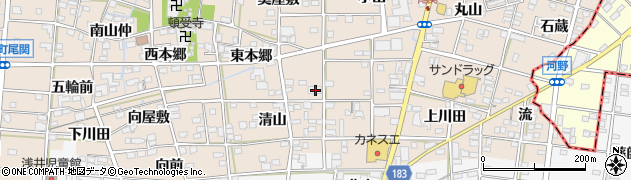 愛知県一宮市浅井町尾関清山17周辺の地図