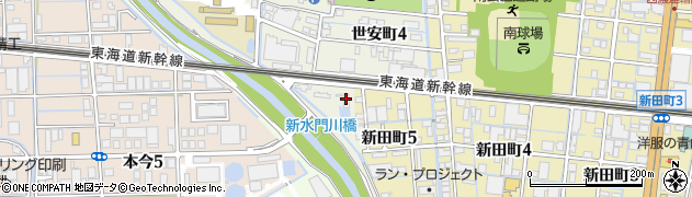大垣市役所　世安排水機場周辺の地図