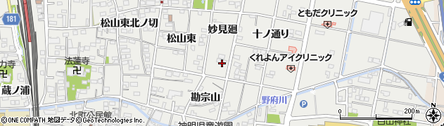 愛知県一宮市木曽川町黒田妙見前周辺の地図