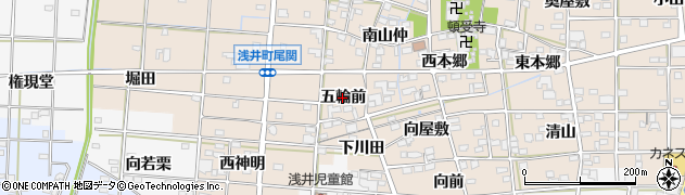 愛知県一宮市浅井町尾関（五輪前）周辺の地図