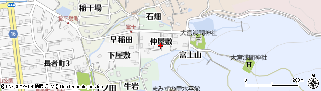 愛知県犬山市仲屋敷周辺の地図