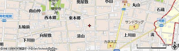 愛知県一宮市浅井町尾関清山18周辺の地図