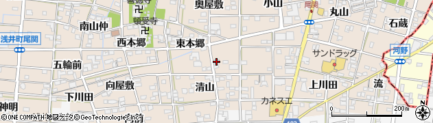 愛知県一宮市浅井町尾関清山22周辺の地図