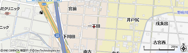 愛知県一宮市田所一丁田周辺の地図