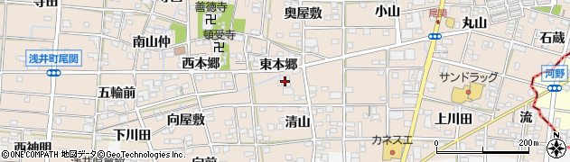 愛知県一宮市浅井町尾関清山3周辺の地図