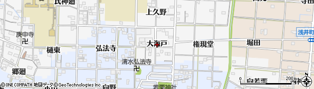 愛知県一宮市笹野（大海戸）周辺の地図