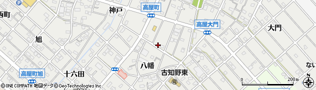 愛知県江南市高屋町八幡周辺の地図