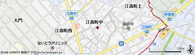 愛知県江南市江森町中周辺の地図