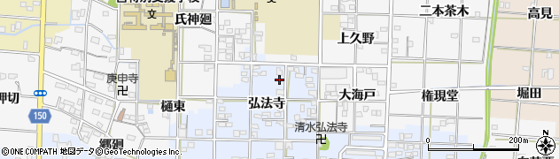 愛知県一宮市大毛弘法寺16周辺の地図