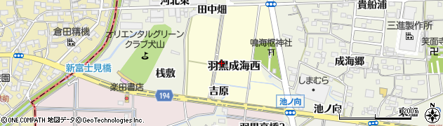愛知県犬山市羽黒成海西周辺の地図