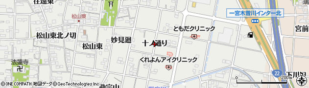 愛知県一宮市木曽川町黒田（十ノ通り）周辺の地図