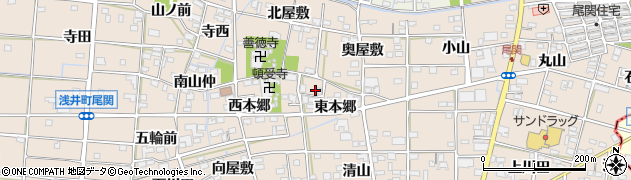 愛知県一宮市浅井町尾関東本郷13周辺の地図