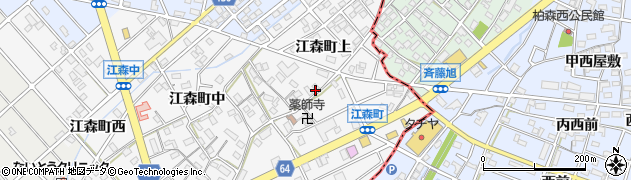 愛知県江南市江森町（上）周辺の地図