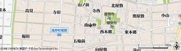 愛知県一宮市浅井町尾関南山仲周辺の地図