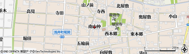 愛知県一宮市浅井町尾関（南山仲）周辺の地図